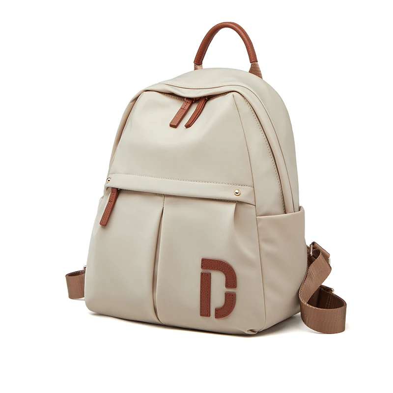 New Oxford &Leather Female Letter Backpack School Bags Luxury Designer for Girls Women Backpacks Travel Light Weight JH637