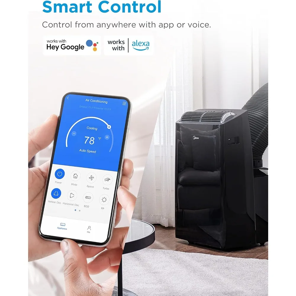 Duo 14,000 وحدة حرارية بريطانية (12,000 وحدة حرارية بريطانية SACC) عاكس عالي الكفاءة، مكيف هواء محمول فائق الهدوء، تبريد حتى 550 قدم مربع. قدم. #6