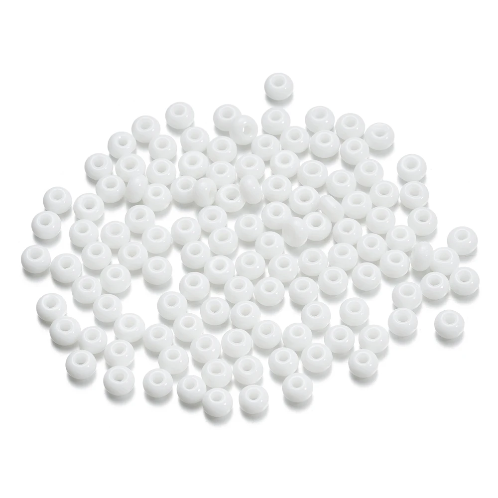 20g/Lot 5/8mm White Flat Round Glass Loose Seed Beads For Jewelry Making DIY Handmade Bracelet Necklace Earring Accessories
