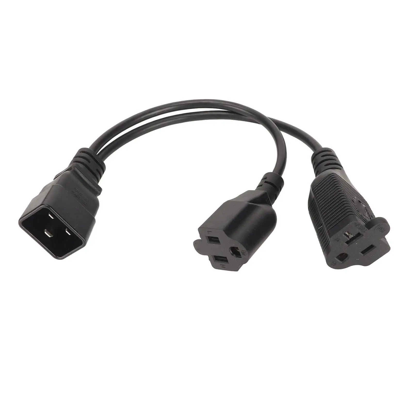 

12.6in IEC320 C14 to 5-15R/5-20R Y Split Power Cable Male to Female for desk Lamp/LCD Monitor