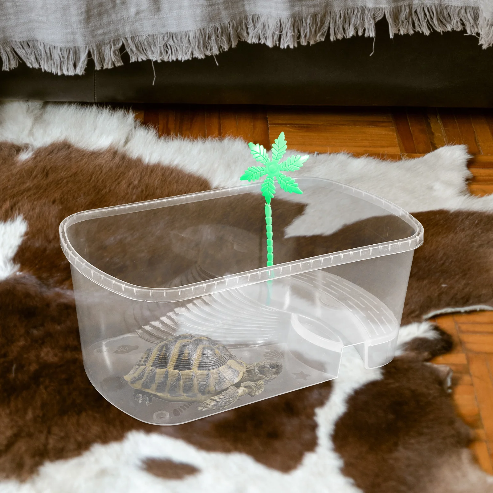 

Turtle Tank Practical Multi-Function Aquarium Basking Platform Turtle Habitat Feeding Breeding Box Plastic Reptile Living Tank