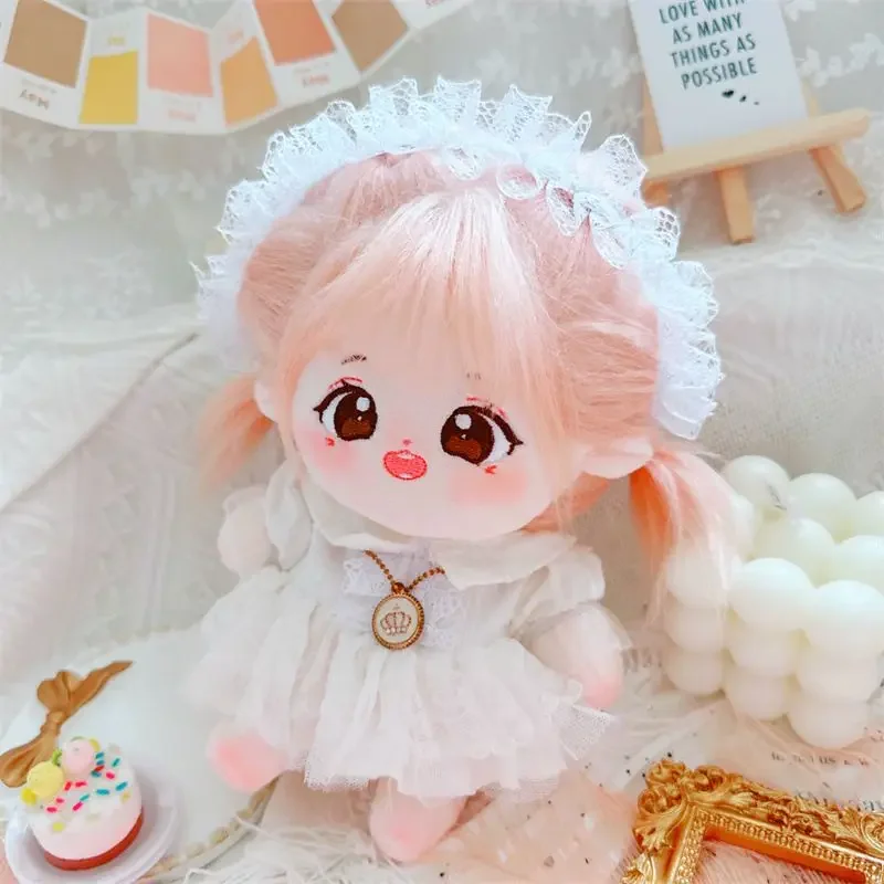 Cotton Doll 20cm Sakura Dream No Attribute Pink Peach Fried Hair with Skeleton Naked Baby Plush