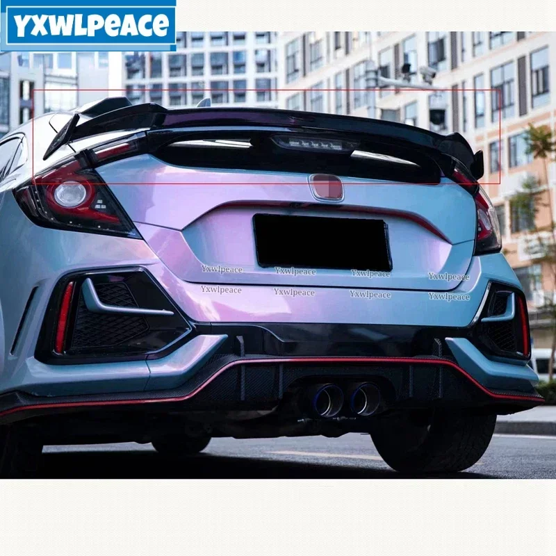 

For Honda Civic Hatchback 2016 2017 2018 2019 2020 Spoiler ABS Plastic Primer Color Rear Trunk Lip Spoiler Wing Car Accessories