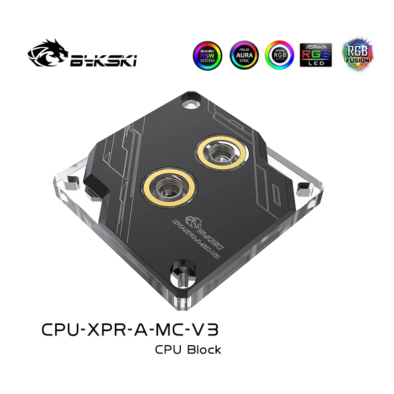 Bykski-Tech Estilo CPU Water Block, CPU Cooler, 12V, 5V SYNC, CPU-XPR-A-MC-V3, Intel LGA 1700, 1200, 1150, 1151, 1155, 2011, 2066