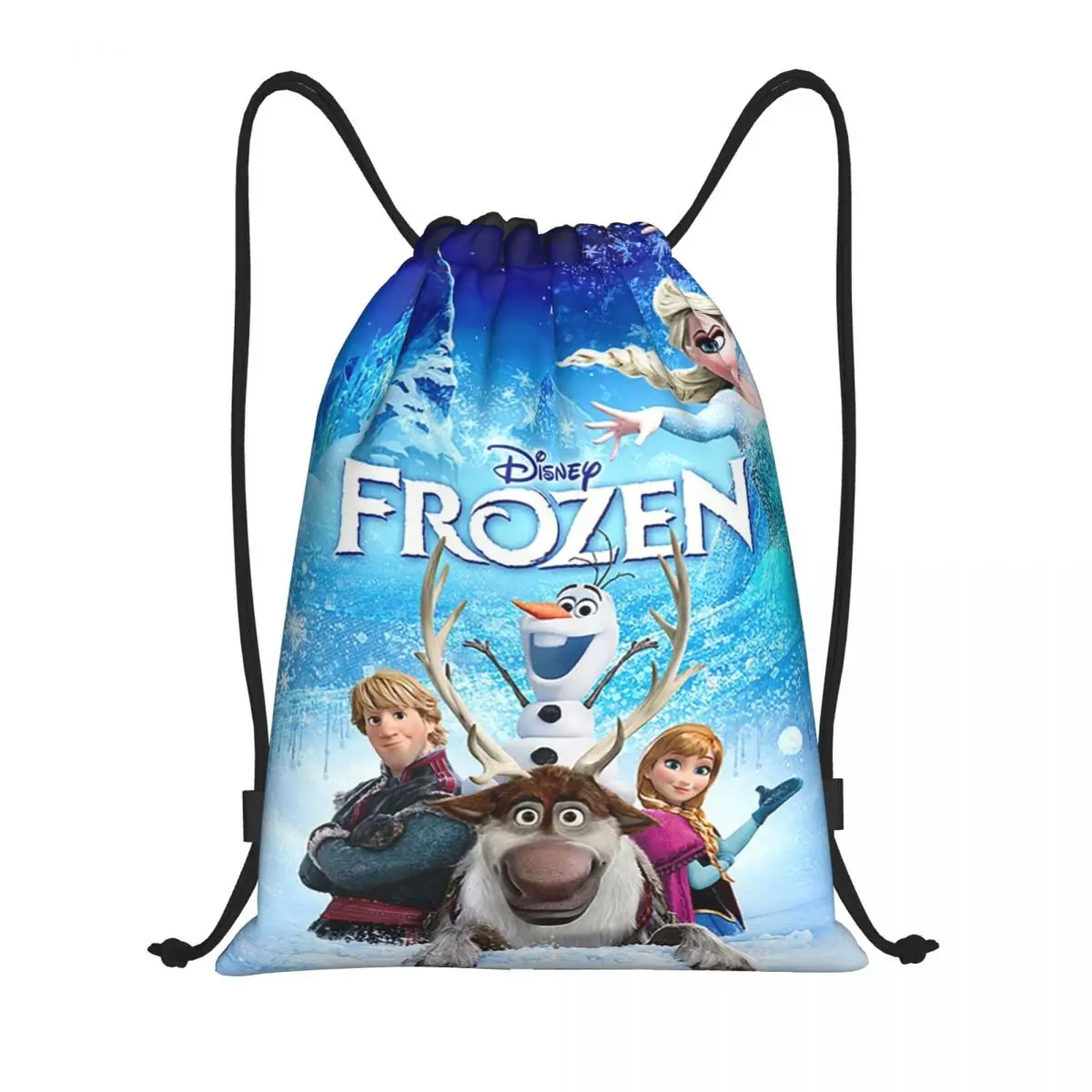 

Custom Animated Movie Frozen Drawstring Bag Women Men Portable Sports Gym Sackpack Cartoon Shopping Backpacks