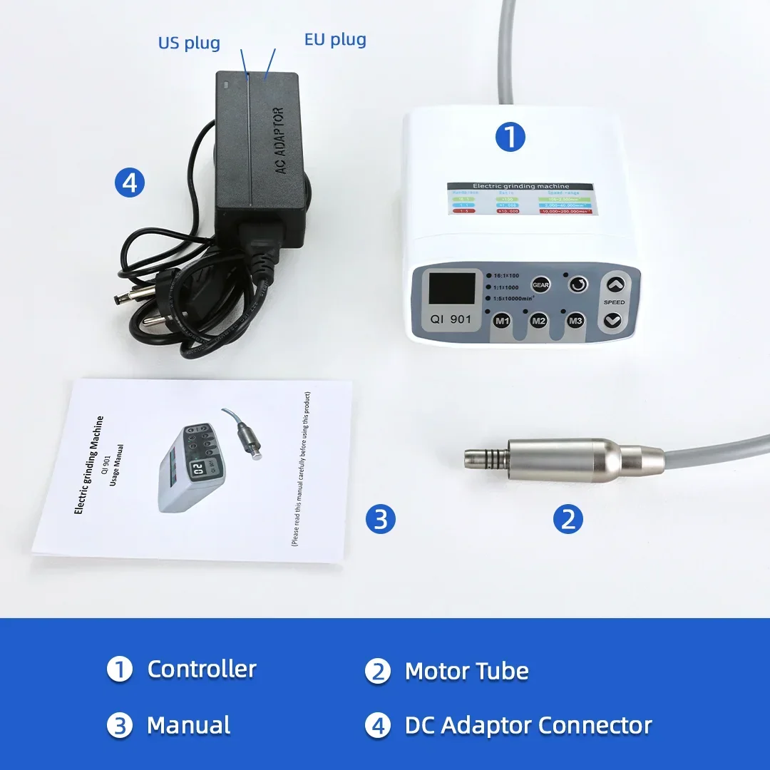 ทันตกรรม Brushless LED Micro มอเตอร์ไฟฟ้า Grading Machine สเปรย์น้ําภายใน E-type Contra Angle Handpiece Clinical อุปกรณ์