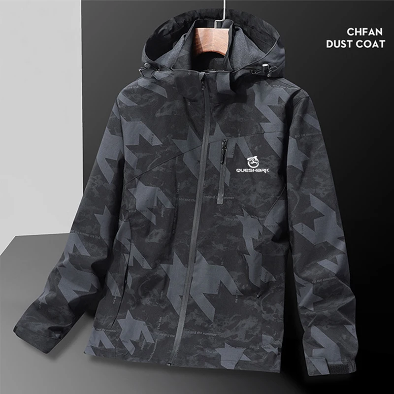 QUESHARK mฤski kamuflaลผ wodoodporny wiatroszczelny Softshell kurtka rowerowa rower MTB wiosenny jesienny pลaszcz rowerowy