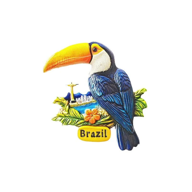 مغناطيس ثلاجة الطوقان البرازيلي - تذكار الطيور الاستوائية ثلاثية الأبعاد لديكور الغابات المطيرة من أمازون هدية فريدة من نوعها في أمريكا اللاتينية مع مغناطيس قوي #5