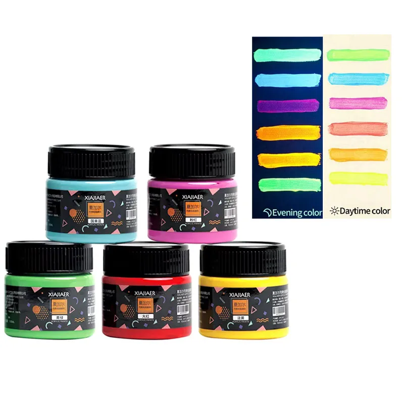 Xiajiaer 100ml Fluorescent Acrylic Paint is Specially Designed For Acrylic Graffiti Painting DIY Suitable For Wall Stone Etc