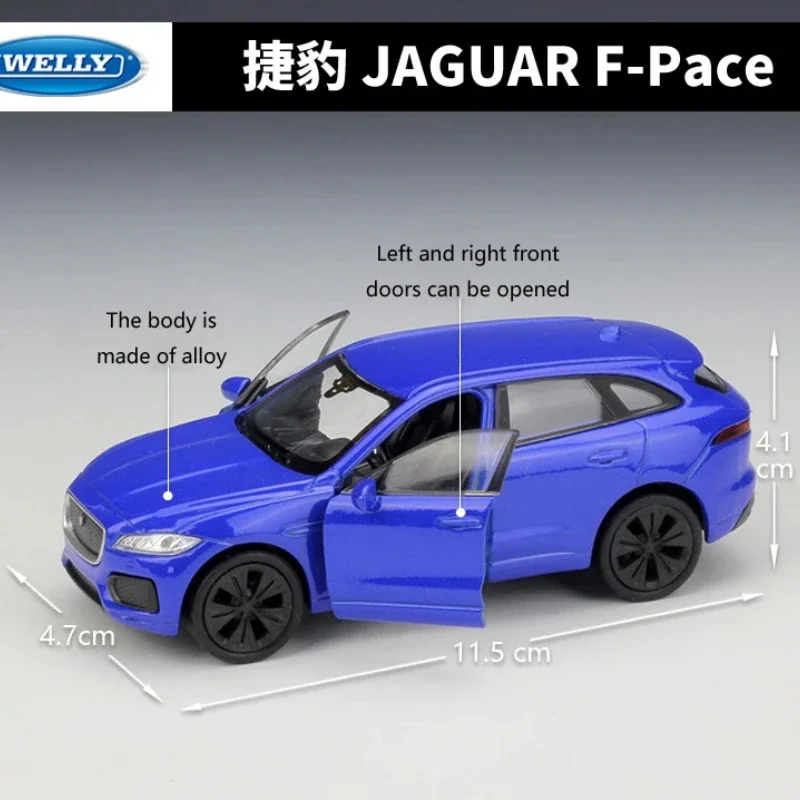 WELLY 1:36 JAGUA F-PACE SUV Car Model Cars Metal Pull Back Car High Simulation Diecast Alloy Toy Car Children Gifts