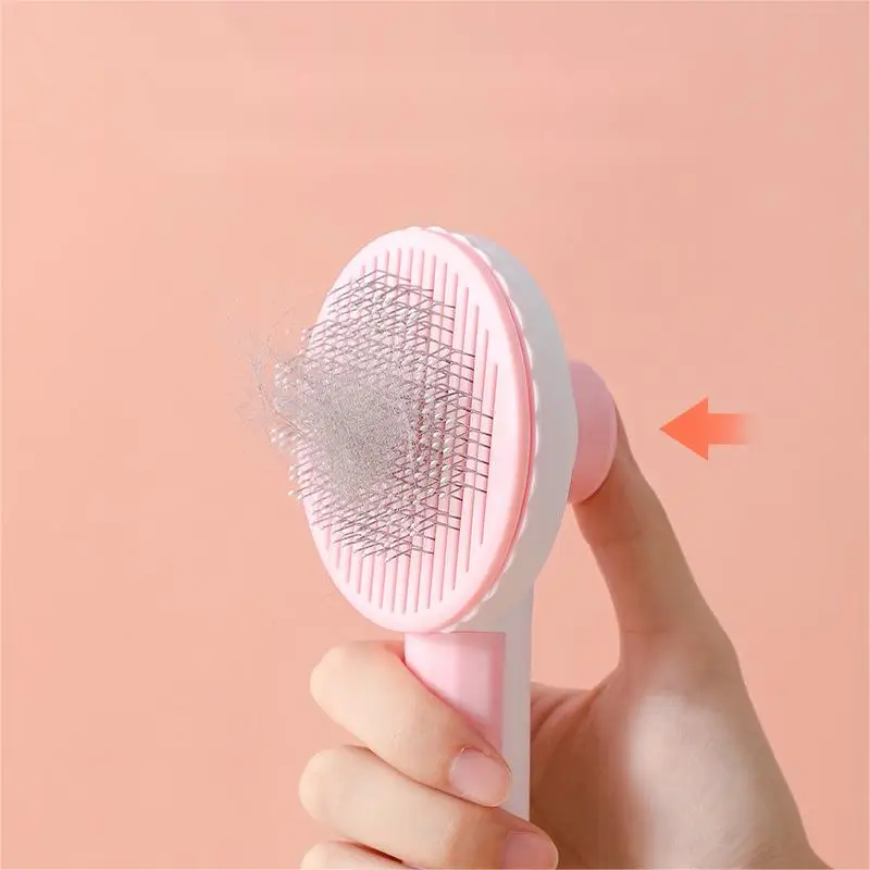 OUZEY Cat Comb Cat Brush One-click Removes Pet Hairs Pet Grooming Short Long Hair Remover Brush For Dog Cat Cleaning Pet Product