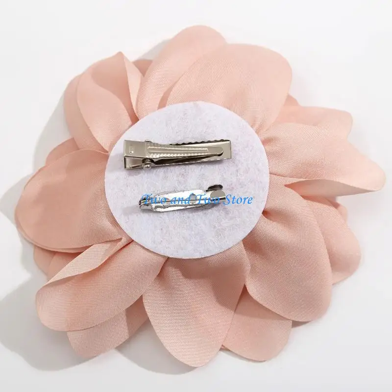 HX6F Popular Fabric Flower Brooch Accessory Delicate Fabric Flower Brooch Pin Delicate Collar Pin for Travel and Leisure