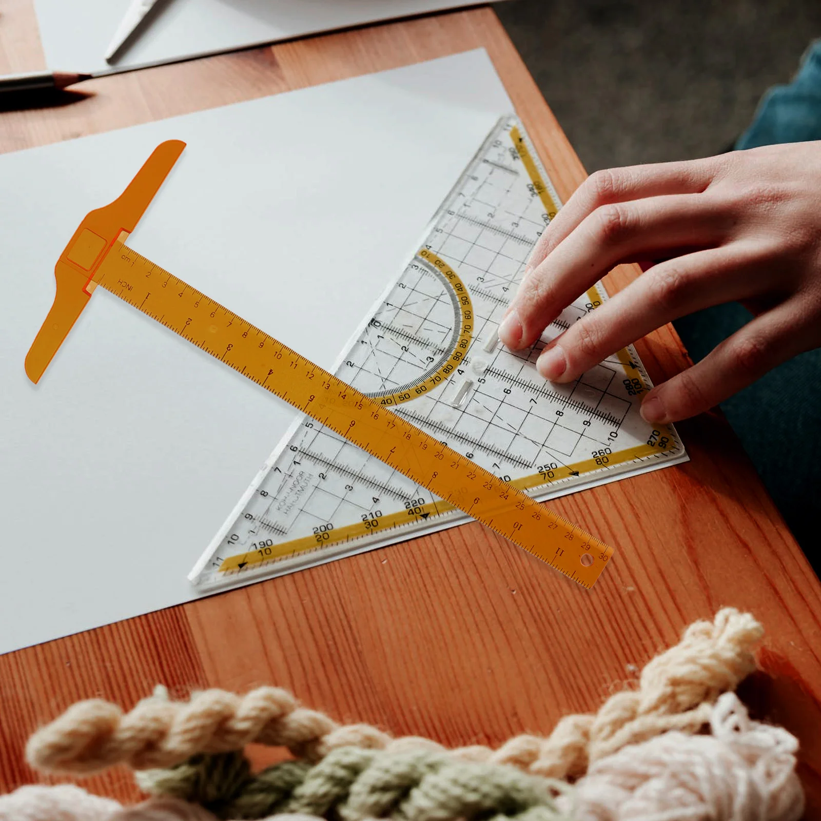 

Measuring Straight Ruler 2Pcs Plastic T Shape Ruler for School Drawing Supplies Centimeter Inch Calibration Orange Student Tool