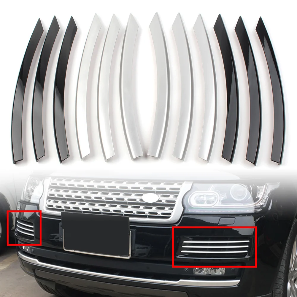 Automobile ABS Front Bumper Fog Light Lamp Decoration Cover Trim 6Pcs/Set For Land Rover Range Rover L405 2013-2017 Black/Silver