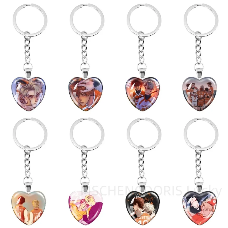 The Foxhole Court Keychain Foxes Palmetto State Glass Heart-Shape