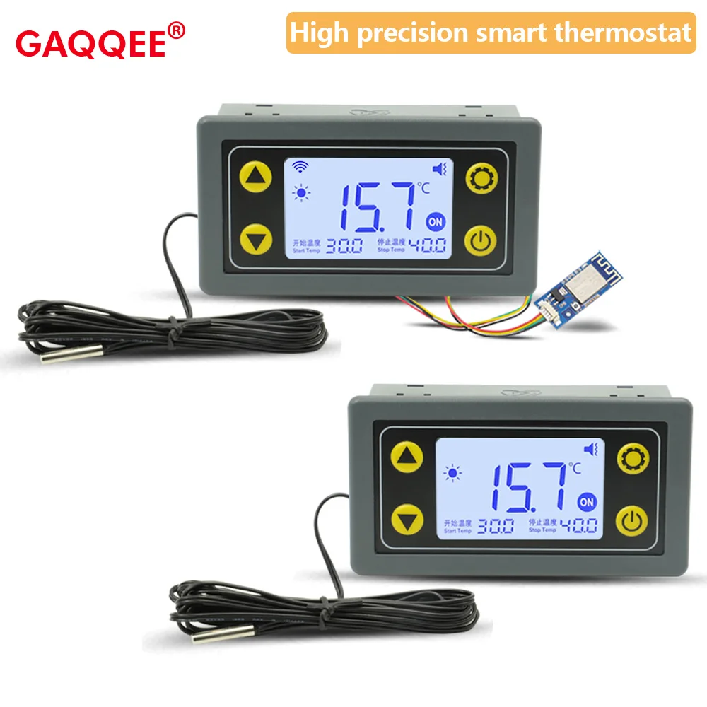 WI-FI RC Smart High Precision Thermostat DC6-30V Temperature Controller Module Refrigeration Heating APP Timing Work with Alarm