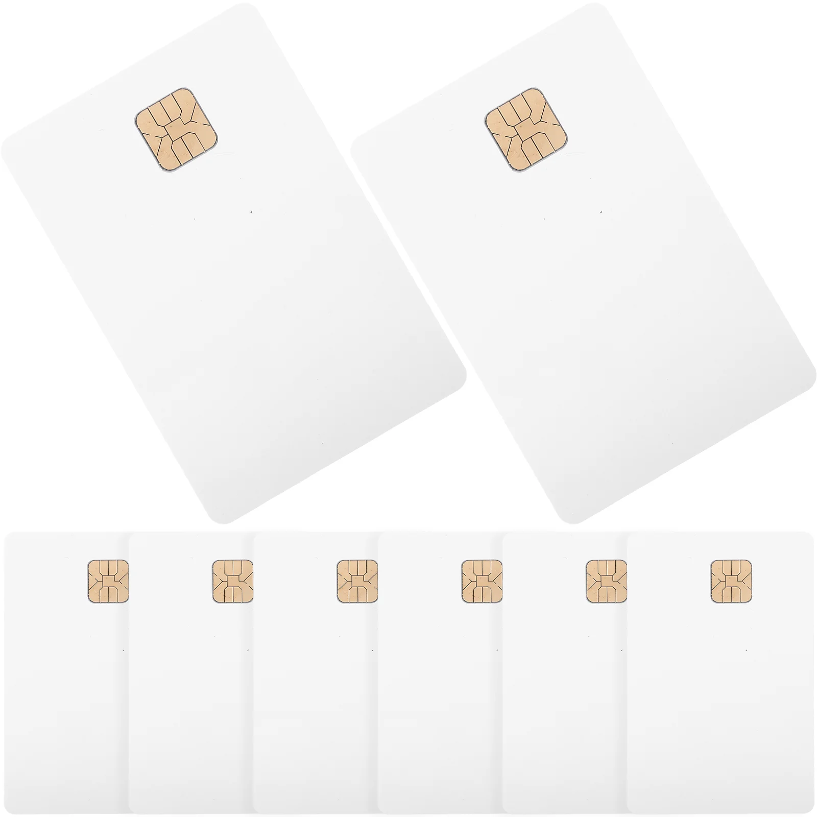 8 Pcs White Plain Credit Card Chip Business Cards Pvc Printer Ordinary Blank Tags