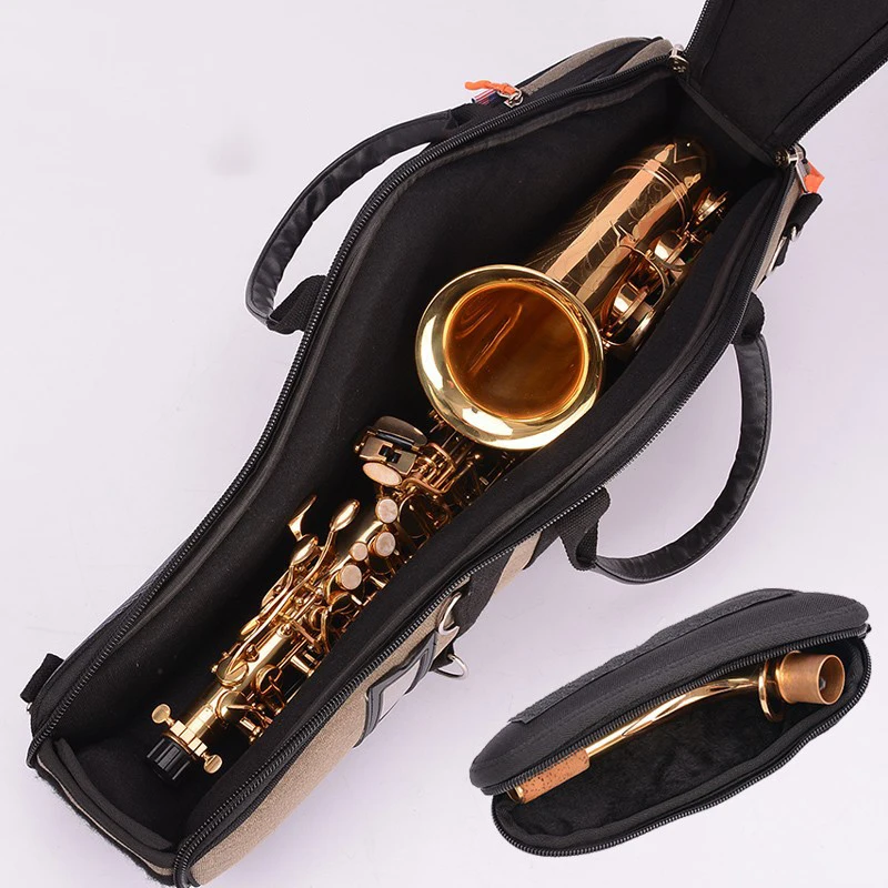 Waterproof Oxford bE Alto Saxophone Bag Double Straps bB Tenor Saxophone Case Portable Box Leather Handle Strap SAX Cover Tenor