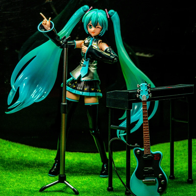 

15 см Hatsune Miku Miracle Edition собранный электронный орган гитара микрофон фигурка аниме игрушка для девочек и мальчиков Рождественский подарок