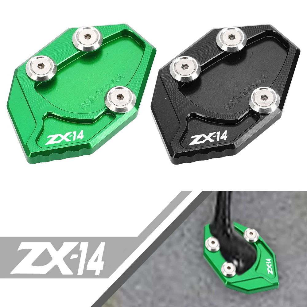 2024 New Side Stand Pad Plate Kickstand Enlarger Support Extension For KAWASAKI ZX-14R ZX14 ZX zx 14 R 2011-2023 2022 2021 2020