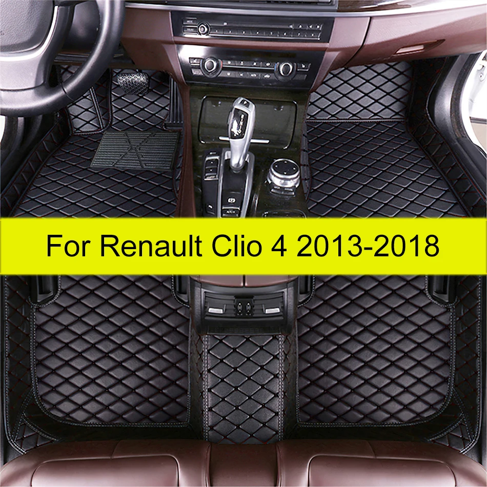 Car Floor Mat For Renault Clio 4 2013 2014 2015 2016 2017 2018 Auto Interior Accessories 100% Fit Leather Carpets Rugs Foot Pads