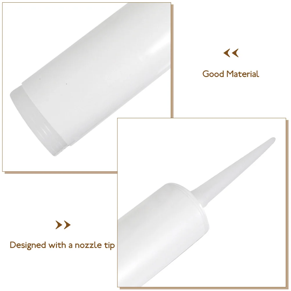 

4pcs White Empty Caulk Tubes Refillable Reusable Caulking Tubes for Epoxy Grout Tiles Latex Sealing Waterproof Repair