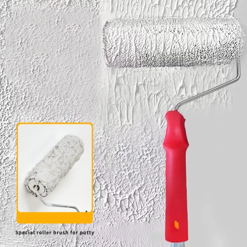 Escova de parede rolo de massa rolo composto de drywall ferramenta conveniente textura padrão rolo escova de decoração de parede cor aleatória