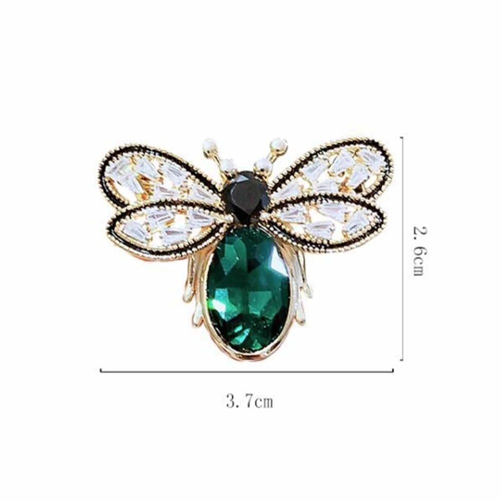 Luxury Crystal Bee Metal Brooch for Women Men Clothes Sweater Suit  Backpack Rhinestone Lapel Pins Jewelry Accessories Gift