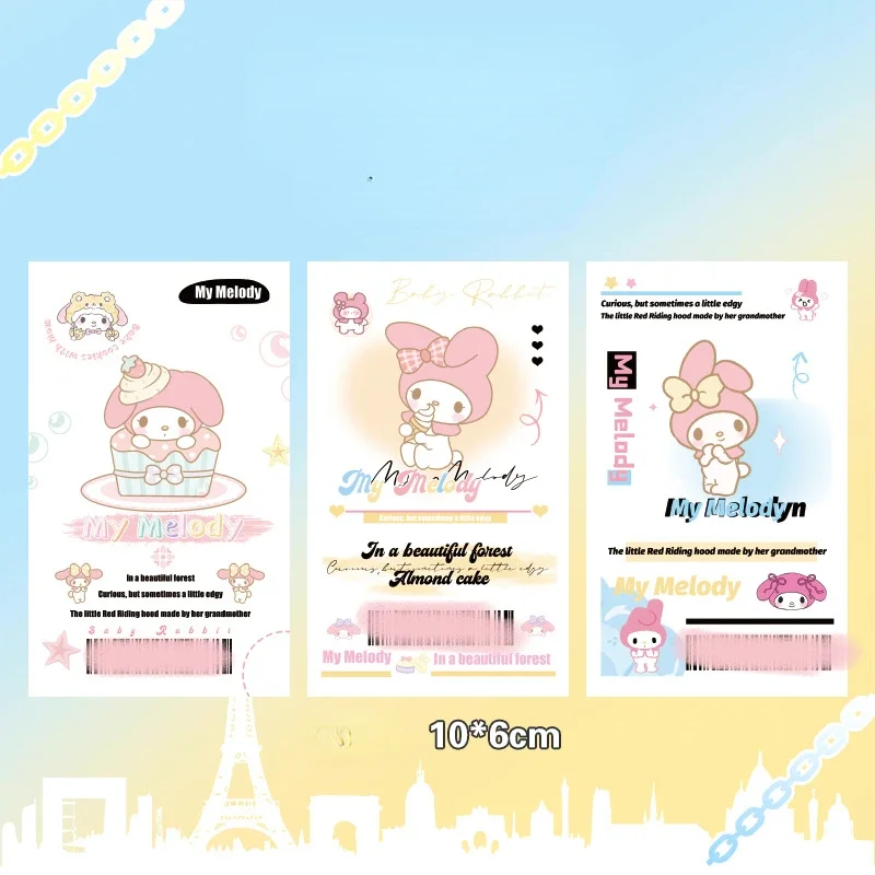 30 Pcs/Set Anime Stationery Stickers Kawaii Sanrio Sealing Stickers Hello Kitty Kuromi My Melody Stationerys Label Sticker Gift