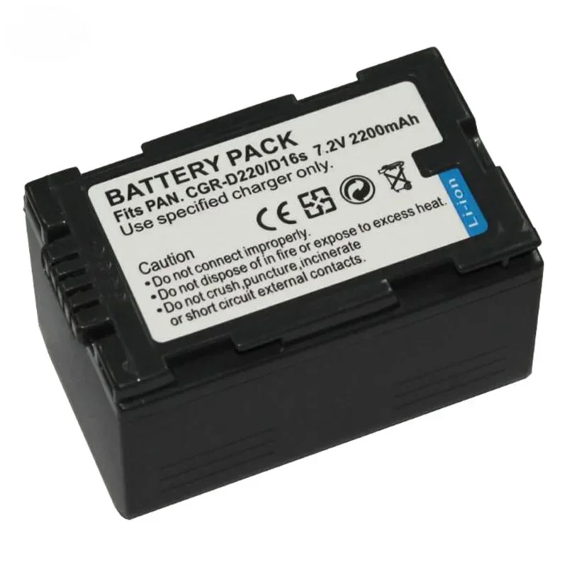 2200mAh CGR-D220 CGRD220 CGR-D16S CGRD16S Caméra Batterie + Chargeur AC Pour Panasonic CGA-D07S CGP-D110 D14 D14S D210 D28 D320