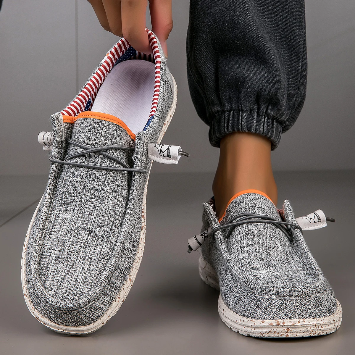 Unisex Outdoor Freizeitschuhe Leichte Slip-On Schuhe mit Weicher Sohle für Alle Jahreszeiten Tägliches Tragen Große Größen Morgen-Laufschuhe – Detail 13