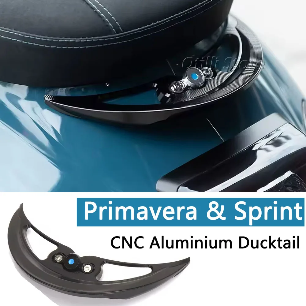 

Motorcycle Rear Grab Holder CNC Fairing Rear Spoiler Ducktail Accessories For Vespa Sprint Primavera 150 Sprint150 2013-2024