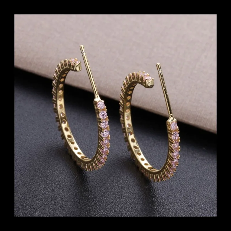 

Нишевый дизайн, полный циркония, геометрические полукруглые серьги-гвоздики, модные, легкие, роскошные, изысканные