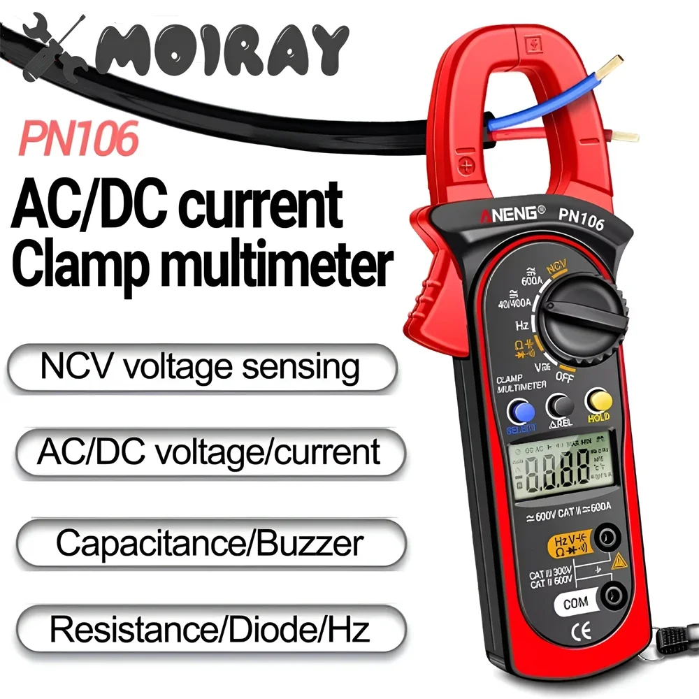 ANENG PN106 Miernik cęgowy CAT III 300V/CAT II 600V 600A AC/DC Napięcie prądu Wysoka precyzja True RMS Multimetr cyfrowy Tester