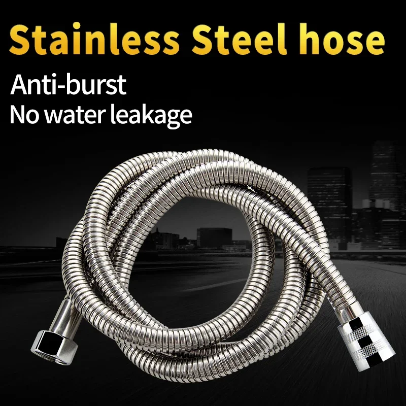1.5m Faucet Shower Hose Stainless Steel General Soft Water Pipe Flexible Shower Tube Bathroom Chrome Plated Brushed Nickel Pipe