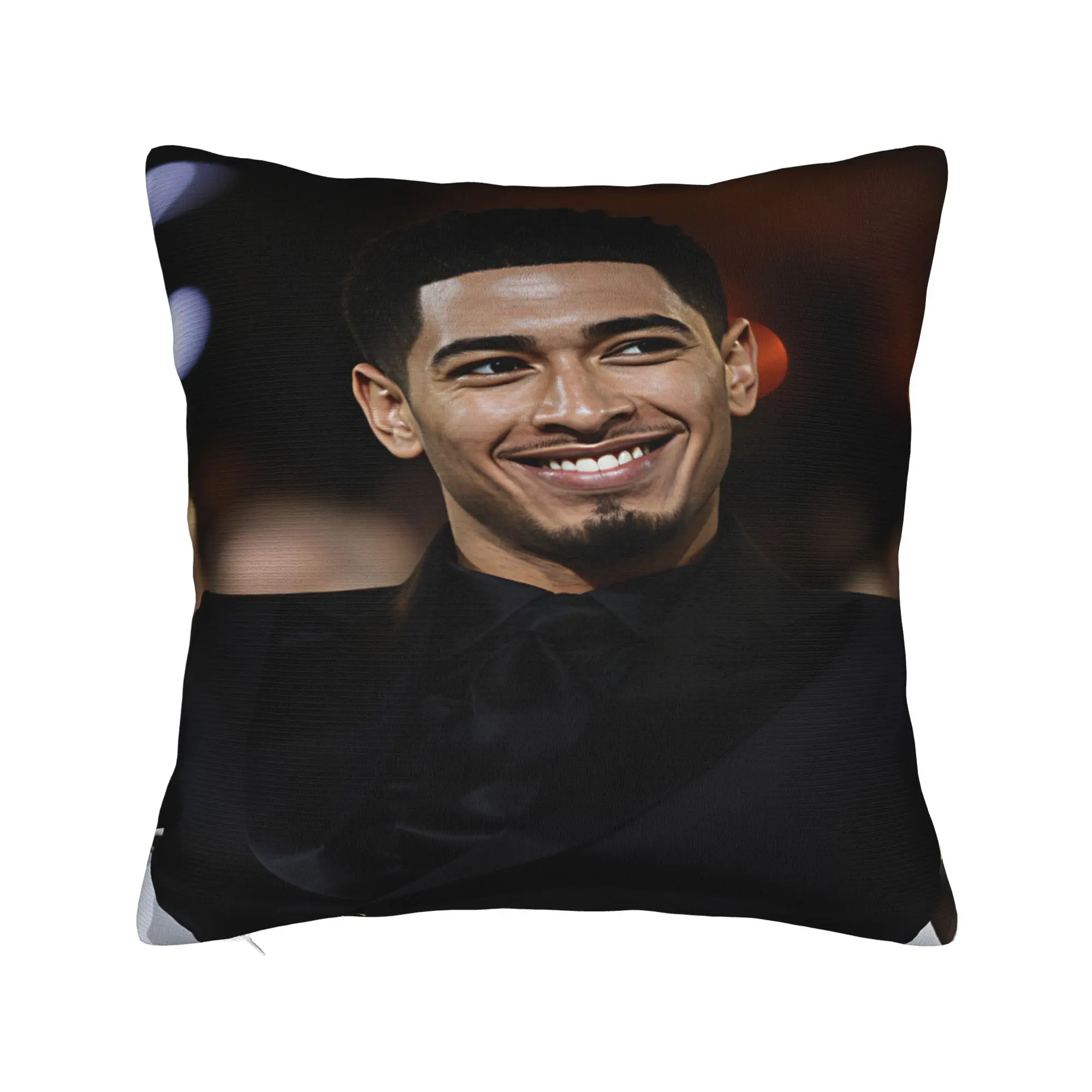 Jude Bellingham Black Suit Laughing Warmly Pillow Case  Comfy Pillow Cover For Living Room Bed Chair Funny Pillowcases