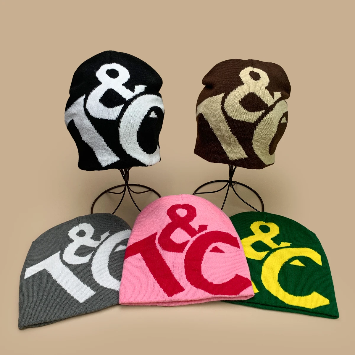 

American Simple Jacquard Large Symbol Letter Knitted Hats New Men Women Warm Street Fashion Personal Versatile Hip-hop Beanies