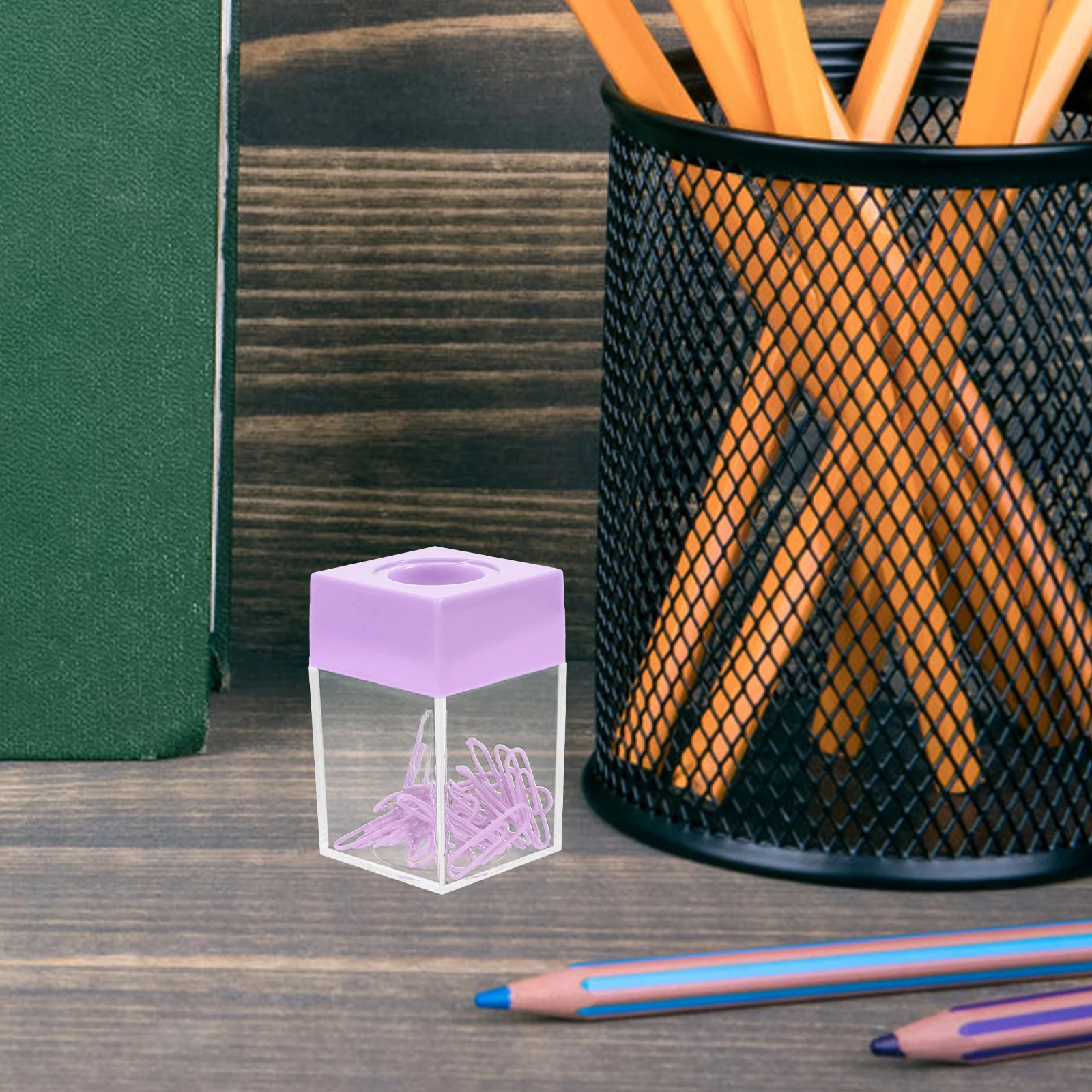 

2pcs Storage Buckets Square Macaron Color Black Wear Resistant Desk ganizer Store Paper Clips Thumbtacks