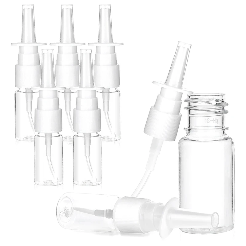 20Pcs Nasal Spray Bottle Clear Small Empty Nose Spray Bottle Reusable Fine Mist Sprayers For Travel 10ML
