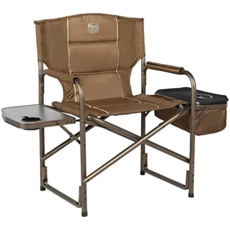 TIMBER RIDGE Lightweight Camping, Portable Laurel Director's Side Table, Cooler Bag & Mesh Pocket Compact Outdoor Folding