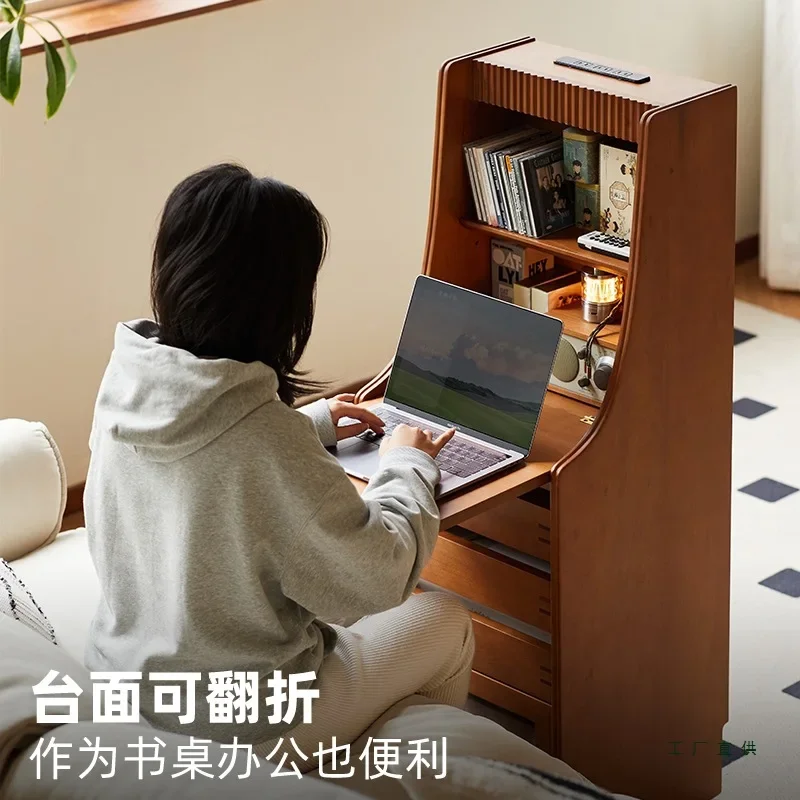 Retro style removable side cabinet living room 2025 new sofa side cabinet, multi-functional locker storage cabinet