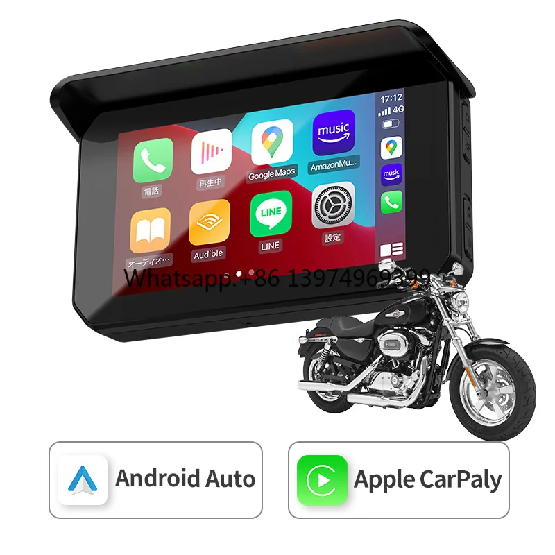CarPlay Lite C5 SE Portable Motorcycle GPS Wireless Android Auto Screen IPX7 Waterproof 1 Year Warranty IPS