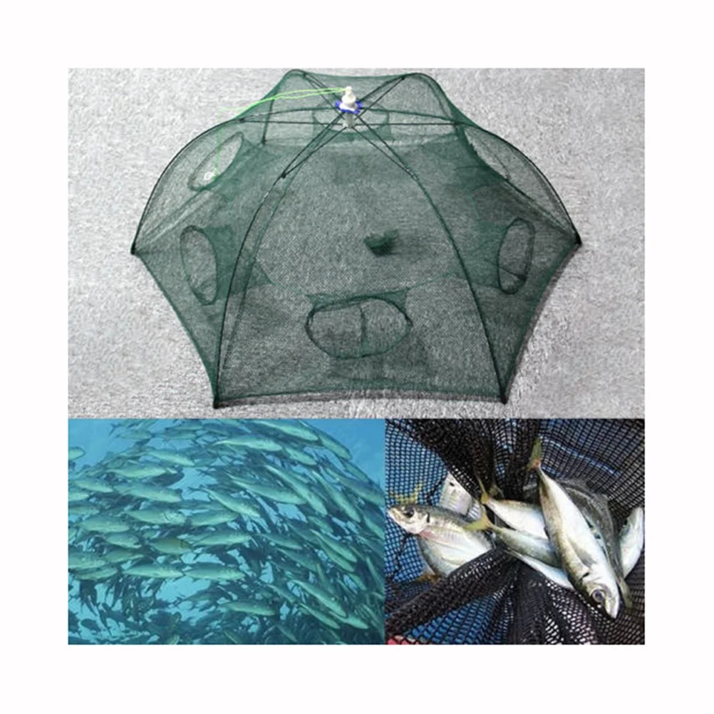 Automatic Fishing Net Foldable Landing Net For Fish Crab Lobster Crawfish Shrimp Pull Up Umbrella Design Telescoping
