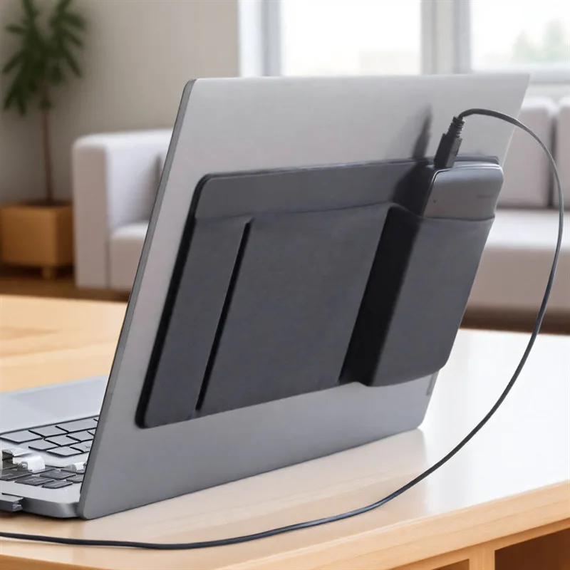 Spot Notebook Computer Self-adhesive Mouse Bag, Data Cable, Hard Drive Phone Storage Bag Large Capacity Lycra Fabric Storage Bag