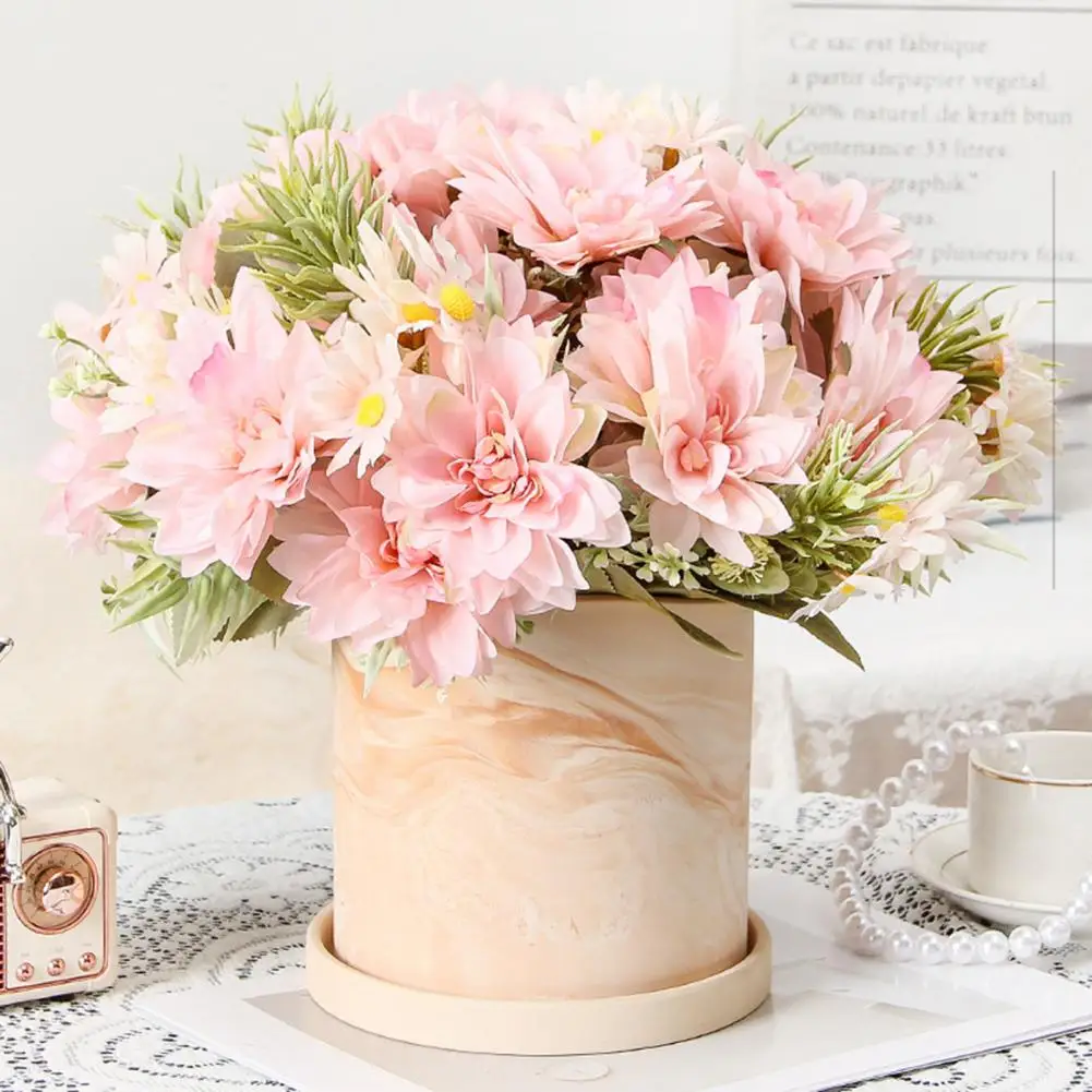 

Artificial Bouquet Long-lasting Artificial Flowers Elegant Silk Flower Bouquet for Indoor Outdoor Decor