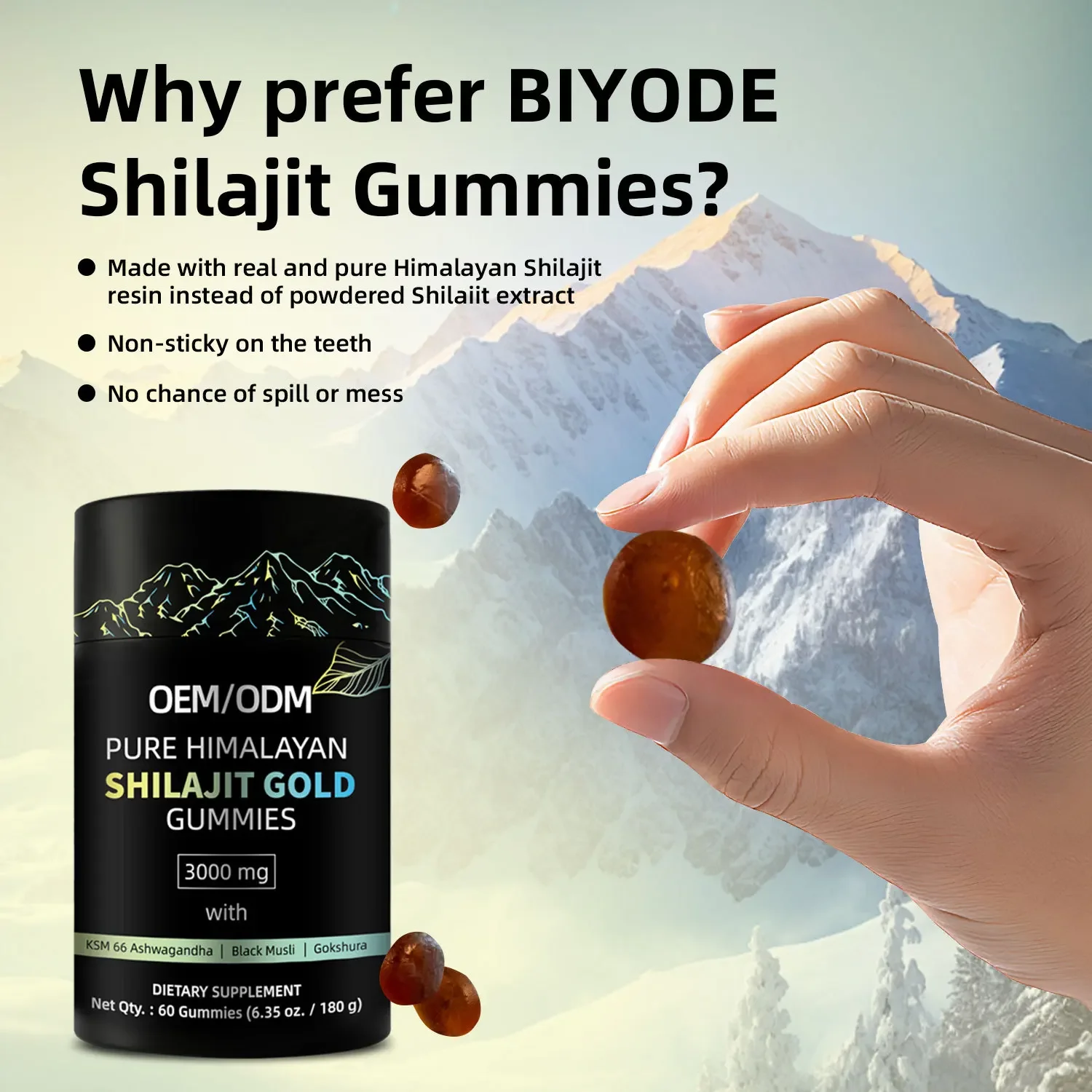 1 bottle of shilajit gummy candy balanced nutrition promotes metabolism improves immunity is a health food