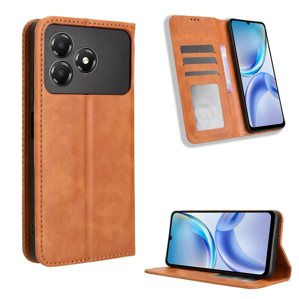 

Auroras For ZTE Blade A56 4G Flip Case Card Pocket Wallet Magnetic Leather Back Cover For ZTE Blade A56 4G Shell