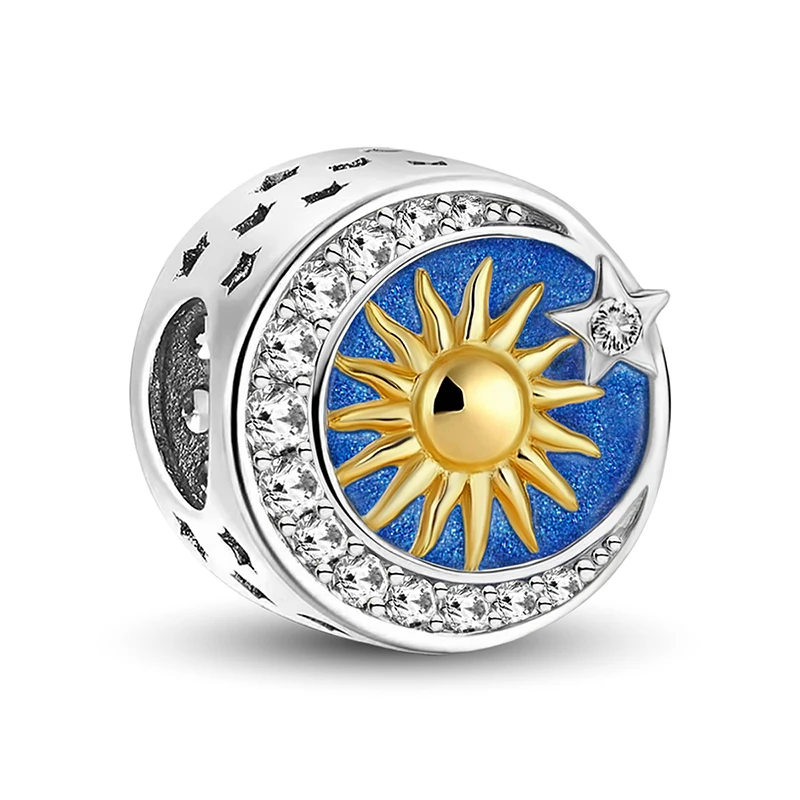 925 Sterling Silber Glühwürmchen Liebesherz Goldene Serie Charms Passend für DIY Armband Halskette Geschenk Hochwertige Feine Schmuckstücke