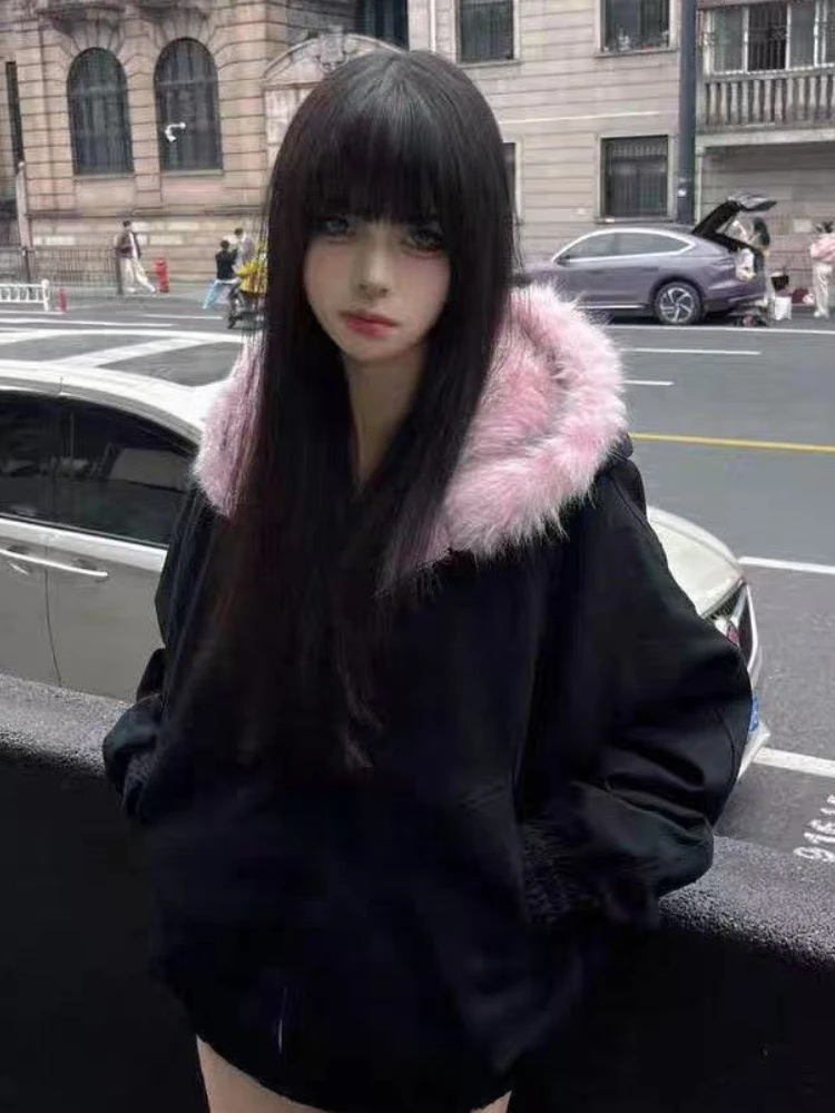 

Двустороннее зимнее пальто, женская одежда, хлопковая куртка с капюшоном из искусственного меха норки, женская теплая одежда с хлопковой подкладкой, верхняя одежда