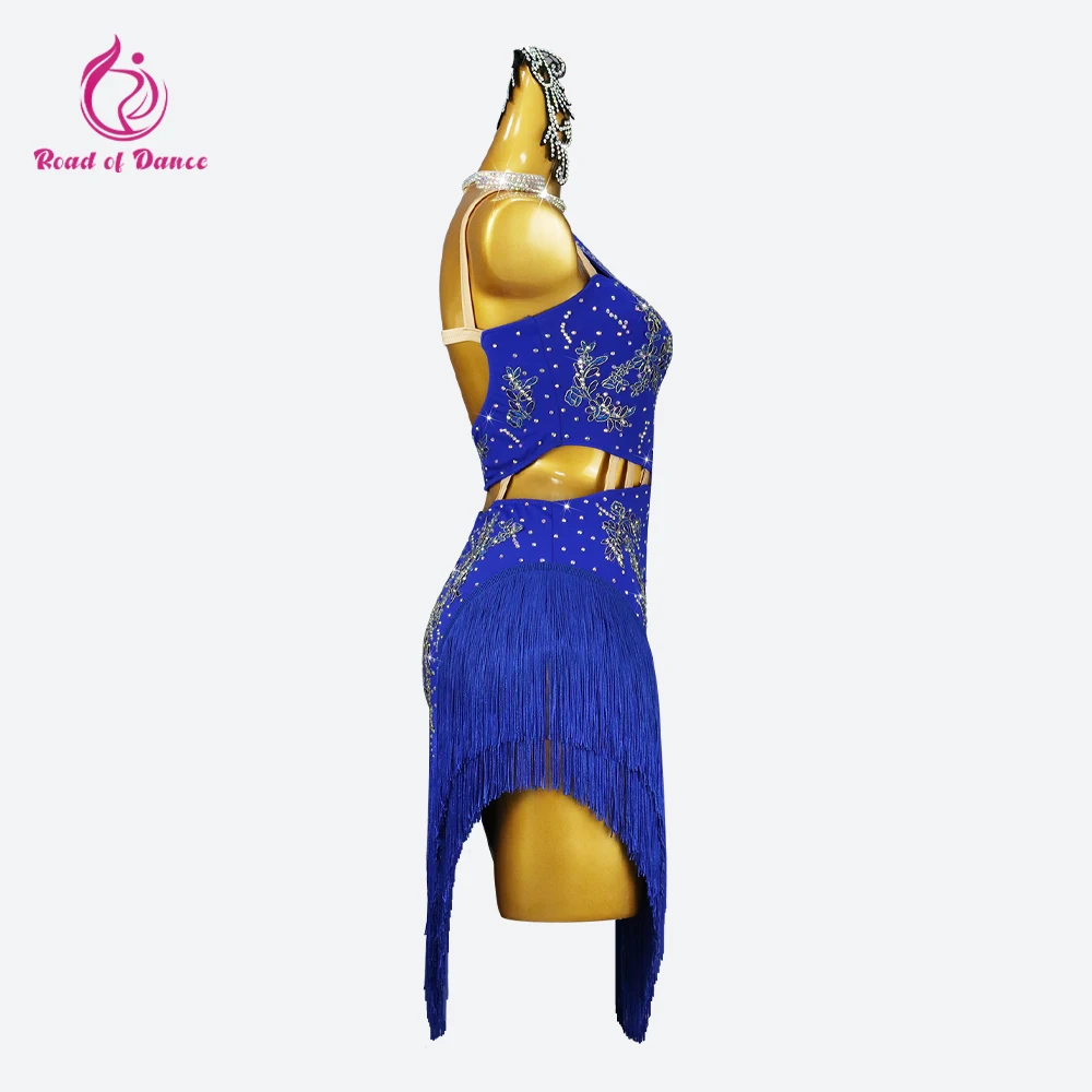 เต้นรําละตินเสื้อผ้าสตรี Ballroom Party Dress สาว Midi กระโปรงฝึกสวมใส่เด็ก Fringed การแข่งขันเซ็กซี่ชุด Samba เครื่องแต่งกาย
